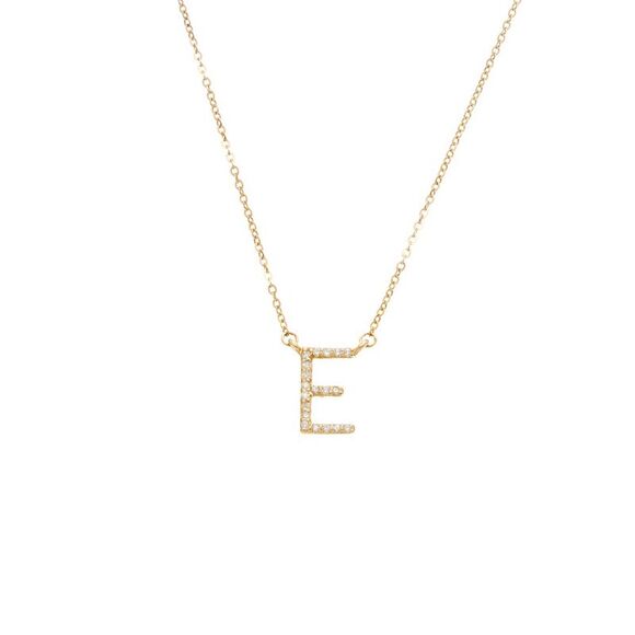 Suzy Levian 14K 0.1 Ct. Tw. Diamond Initial Necklace